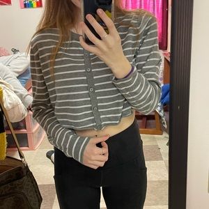 Striped Long Sleeve crop top